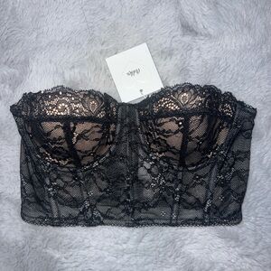Black lace corset top